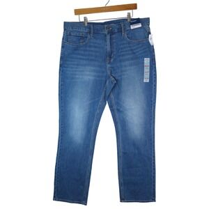 Old Navy Jeans Mens 38x32 Blue Straight Built In Flex Medium Wash‎ Stretch Denim